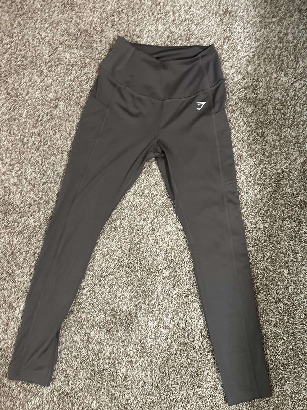Gymshark High-Waist Leggings - Charcoal Gray Olive